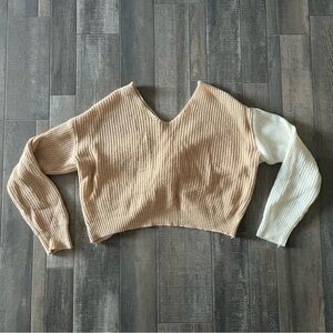 Small SHEIN Off Shoulder Ribbed-Knit Twist Sweater